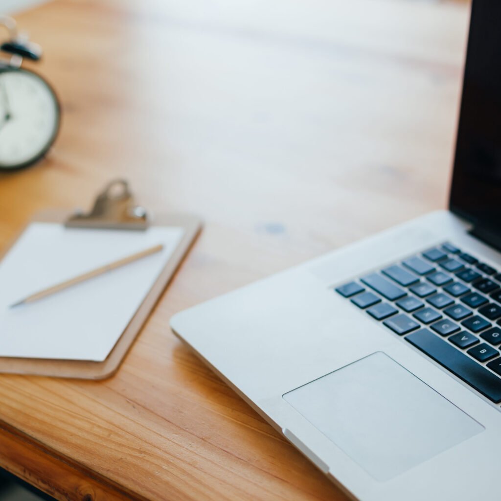 freelance workplace with laptop